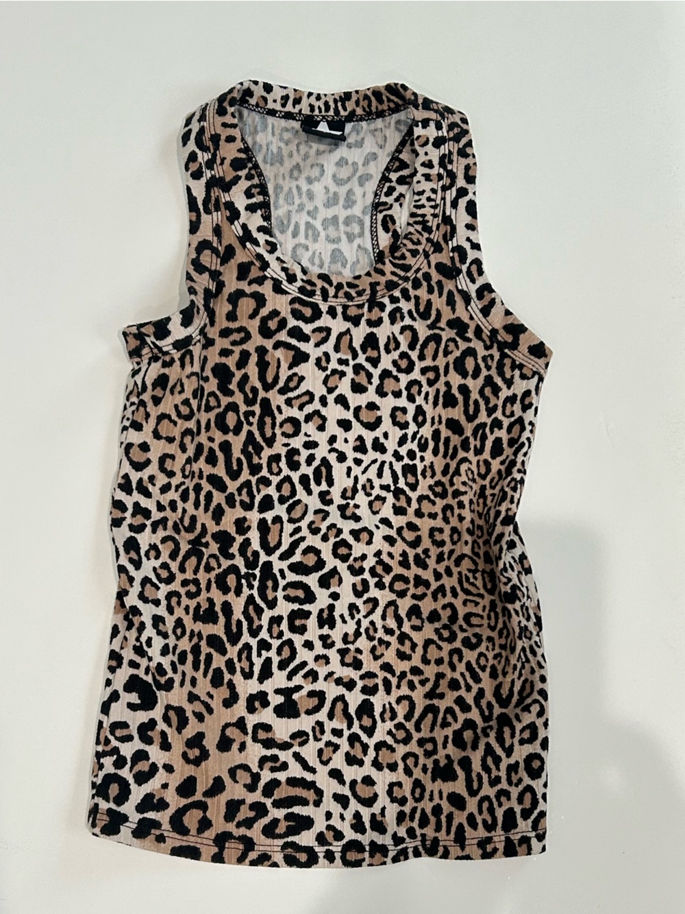 Pixielane Leopard ribbed tank, Size 6